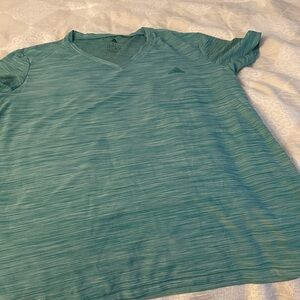 Adidas woman's teal  V-Neck Tee